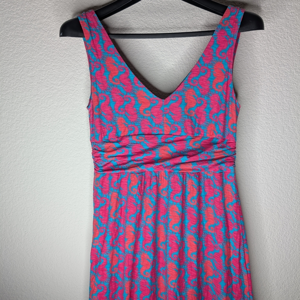Lilly Pulitzer Vibrant Pink and Blue Maxi Dress - Picture 2 of 10